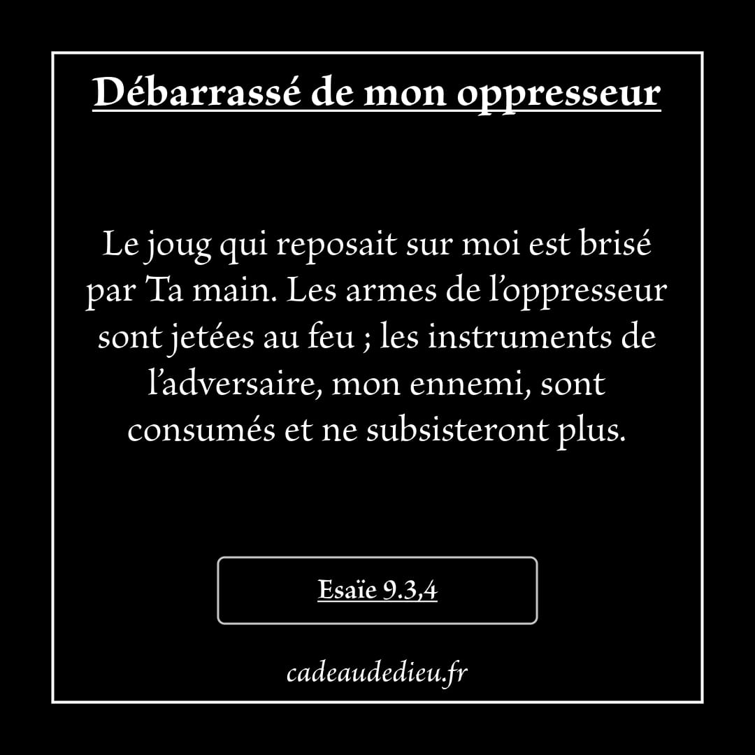 Débarrassé de mon oppresseur