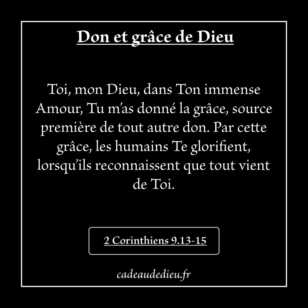 Dons et grâce de Dieu