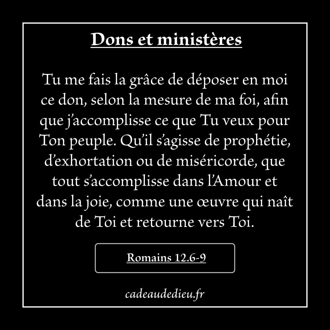 Dons et ministères