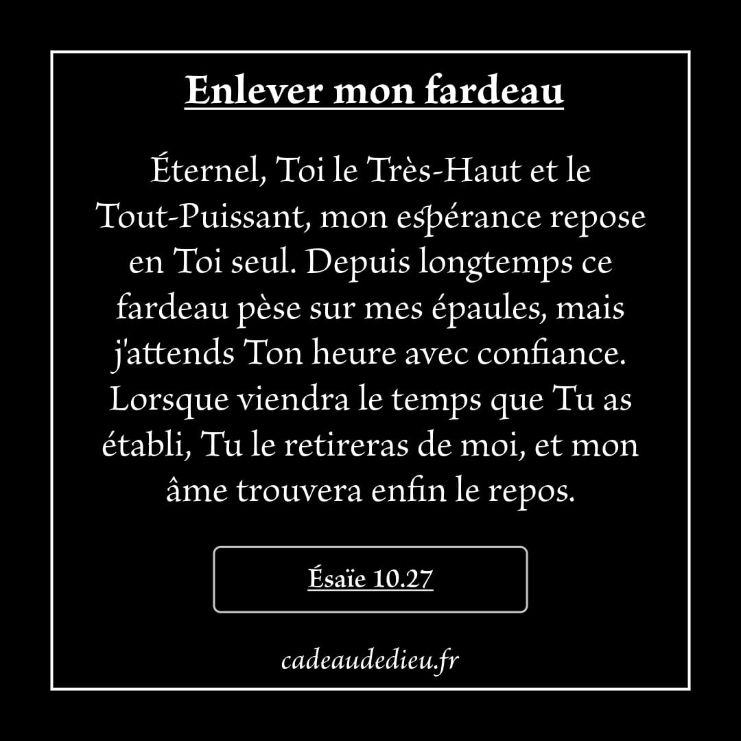 Enlever mon fardeau