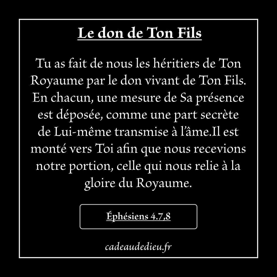 Le don de Ton Fils