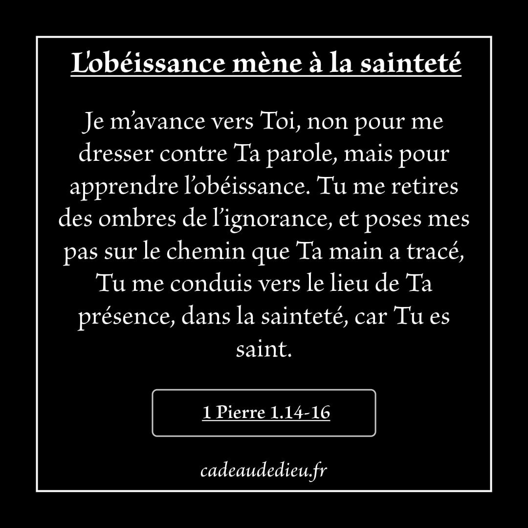 L'obéissance mène à la sainteté