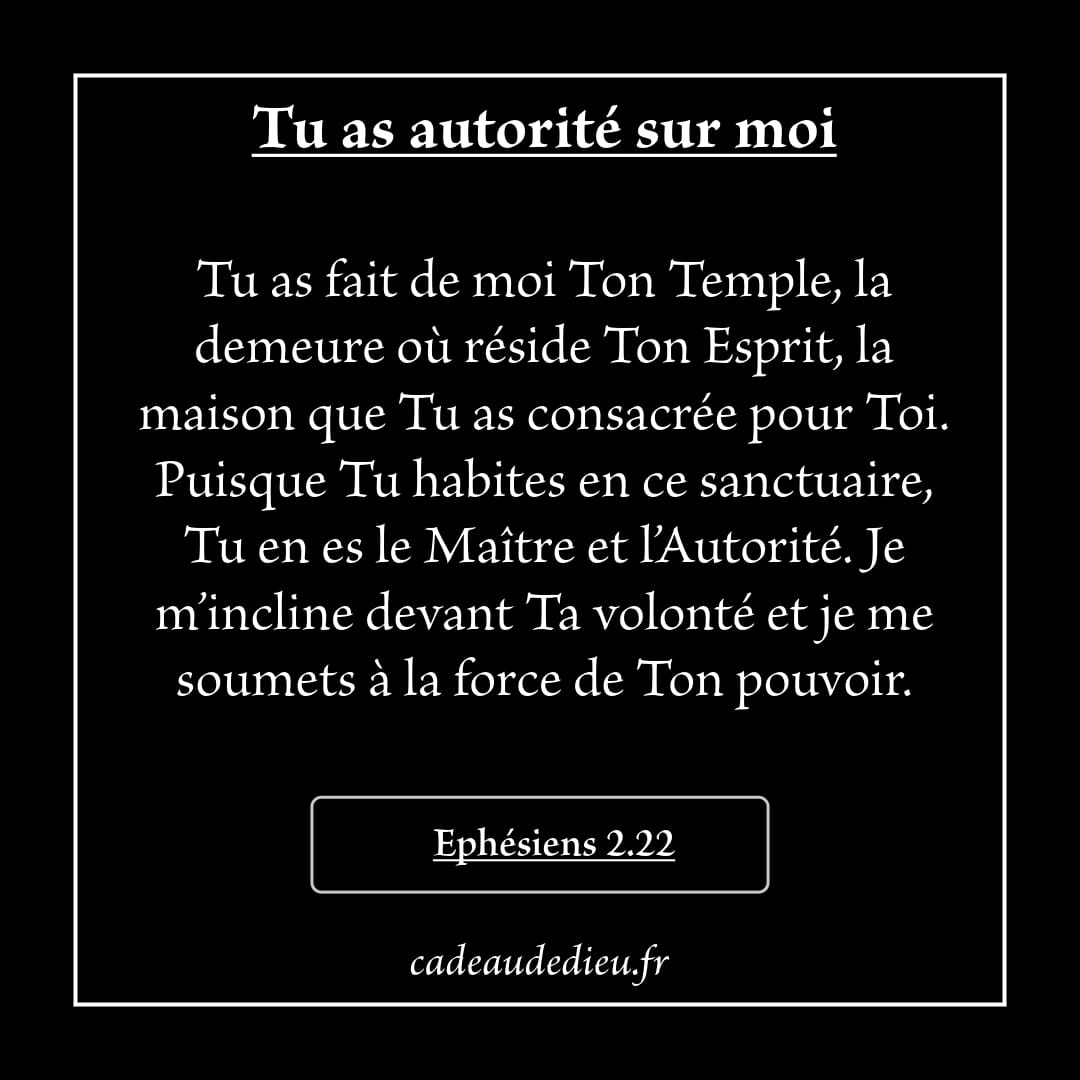 Tu as autorité sur moi