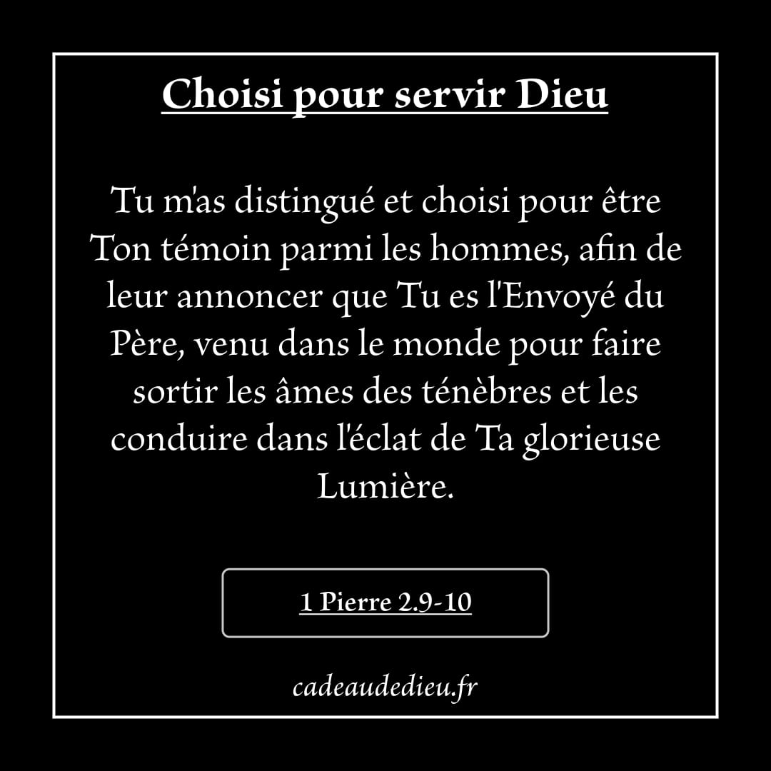 Choisi pour servir Dieu