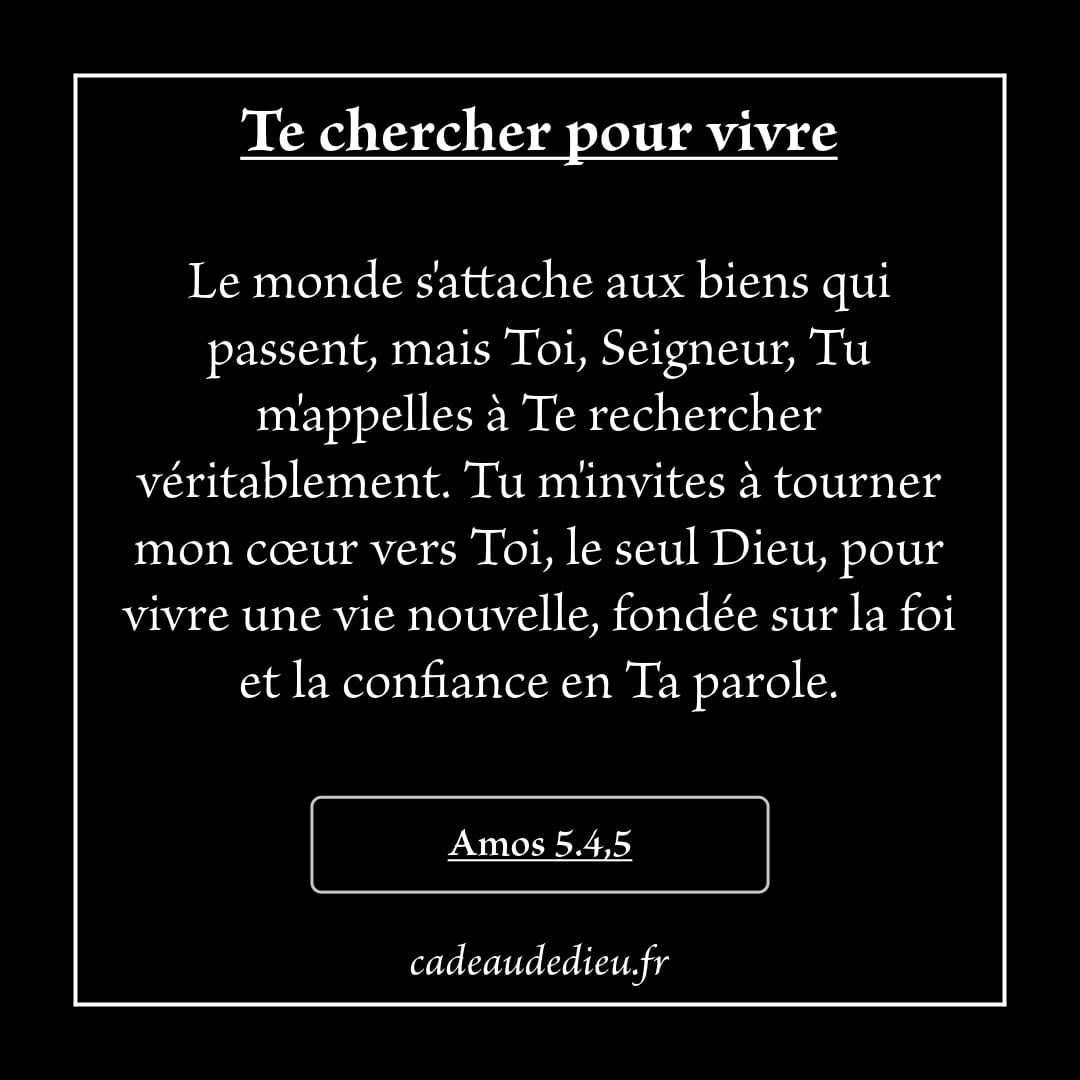 Te chercher pour vivre
