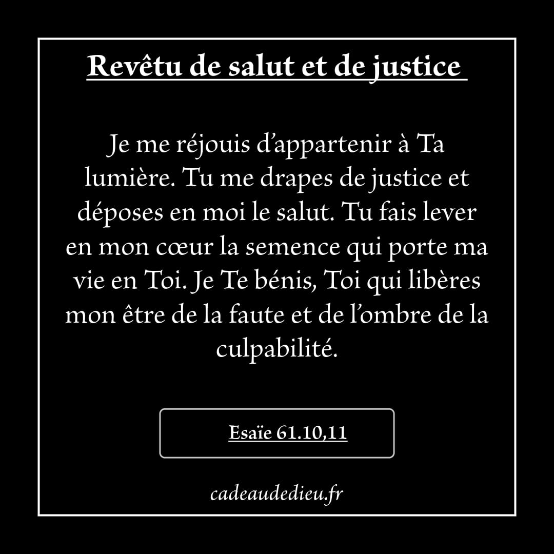 Revêtu de salut et de justice