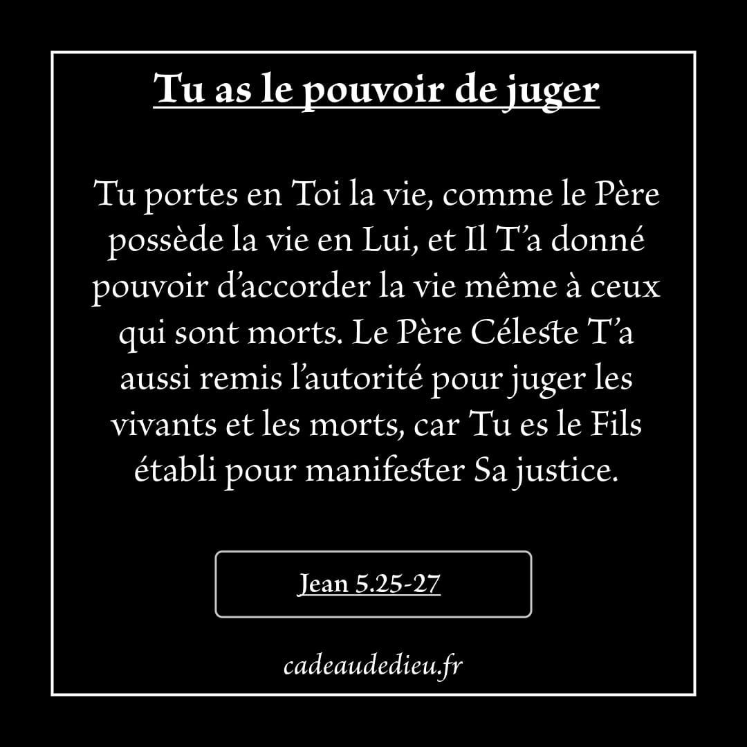 Tu as le pouvoir de juger