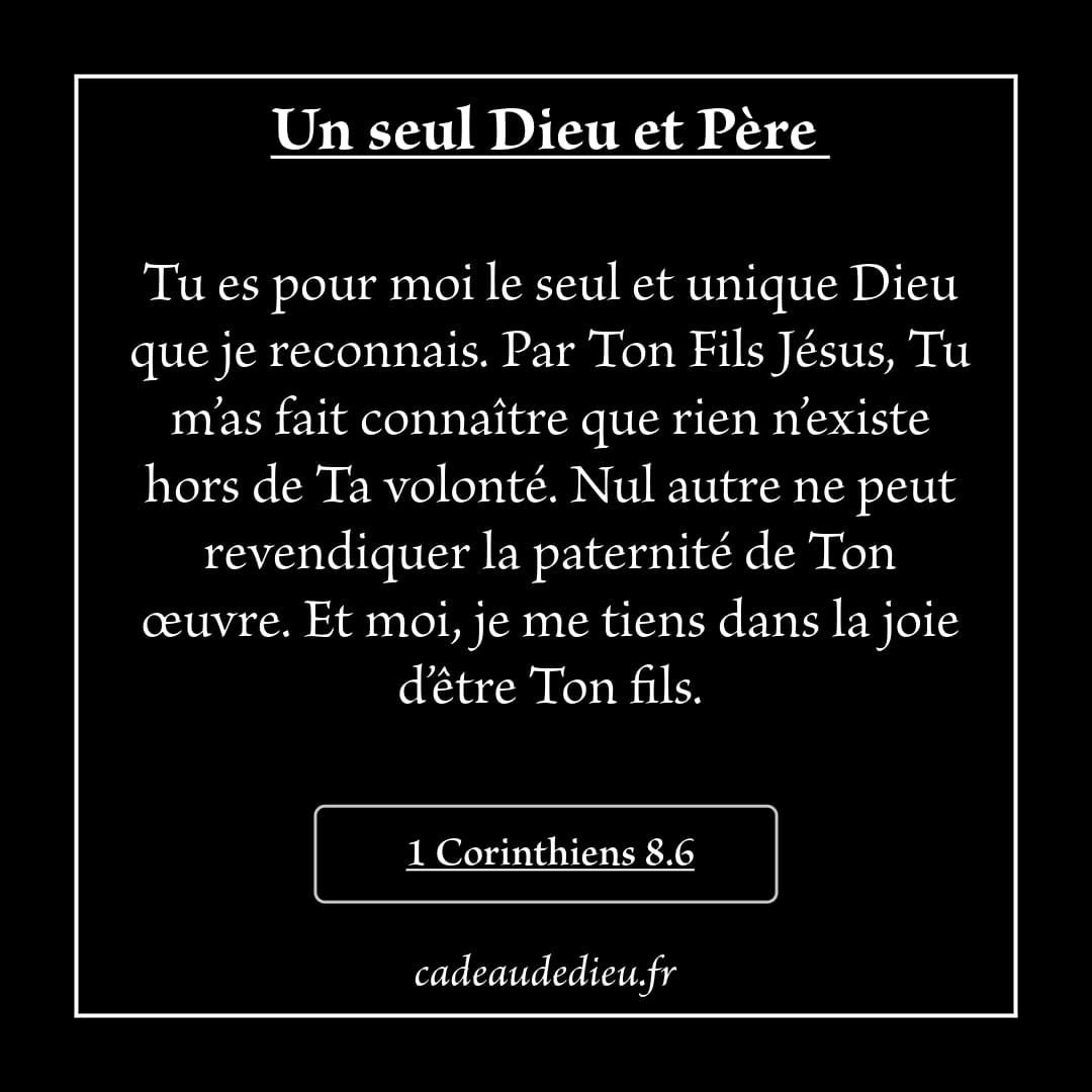 Un seul Dieu et Père