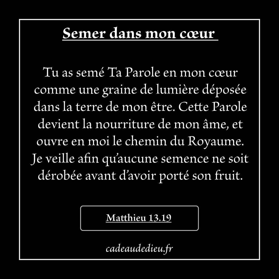 Semer dans mon cœur