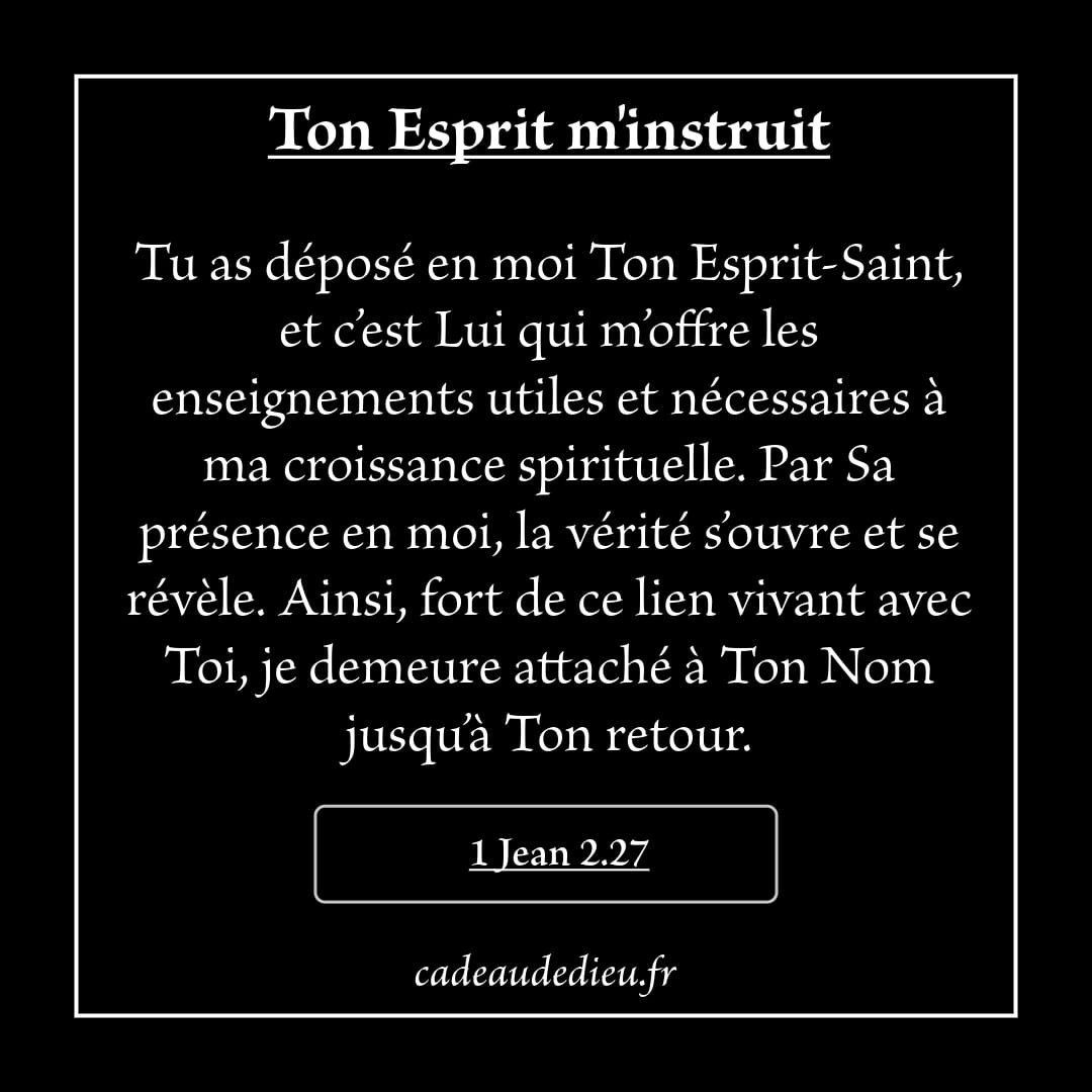 Ton Esprit m'instruit