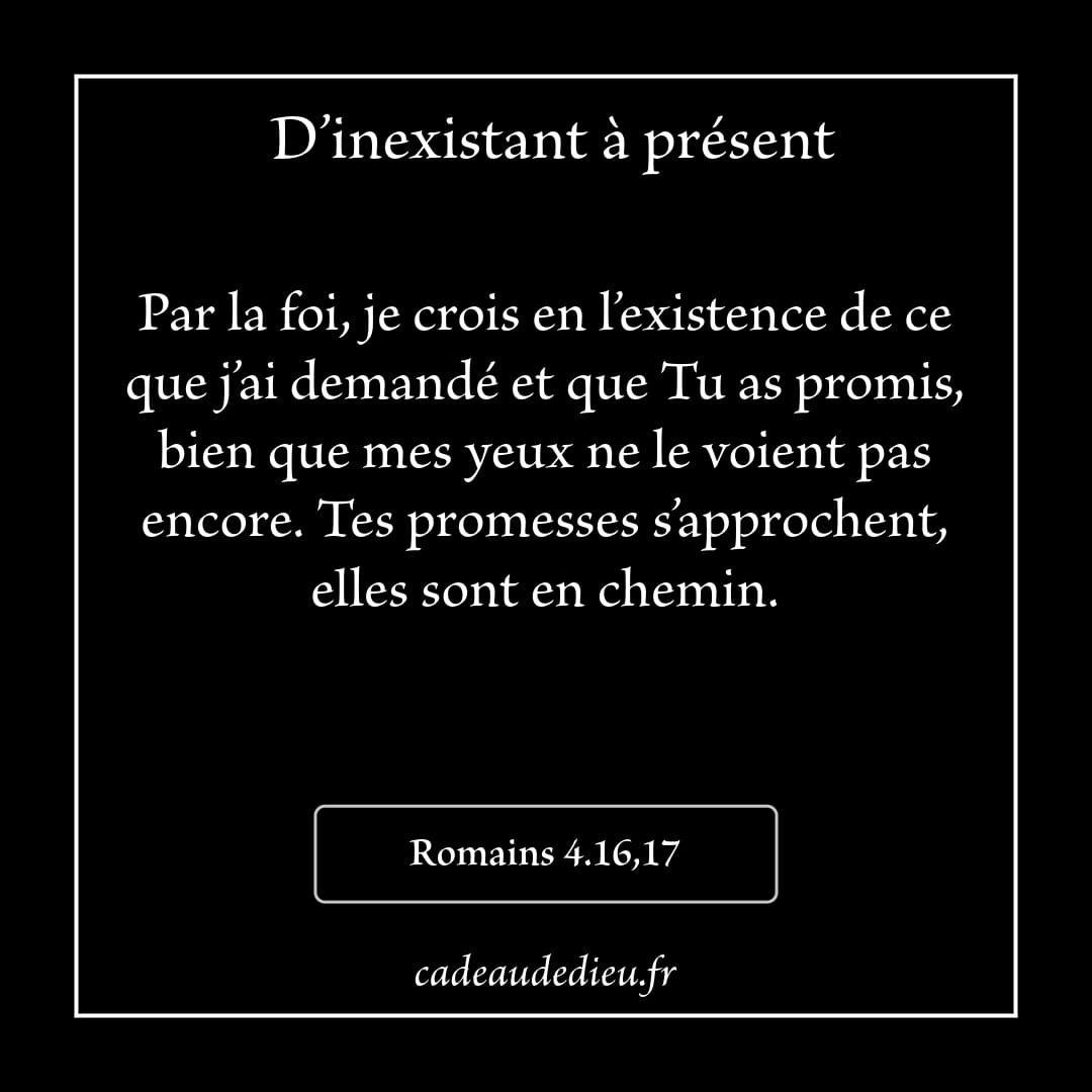 D'inexistant à présent