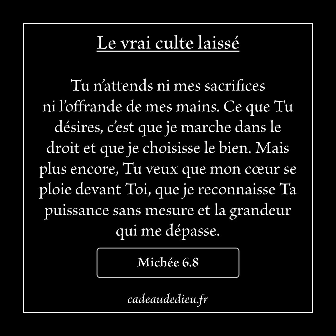 Le vrai culte laissé