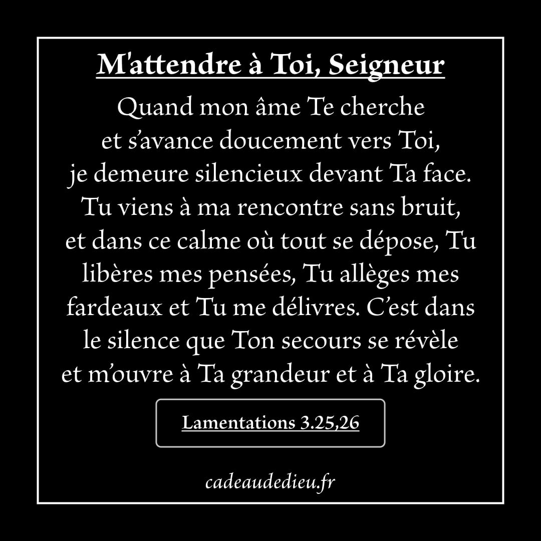 M'attendre à Toi, Seigneur