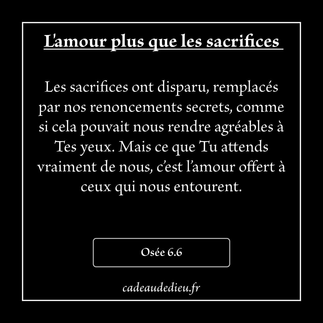 L'amour plus que les sacrifices
