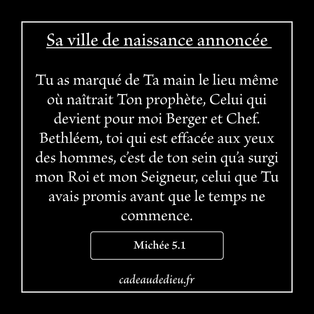 Sa ville de naissance annoncée