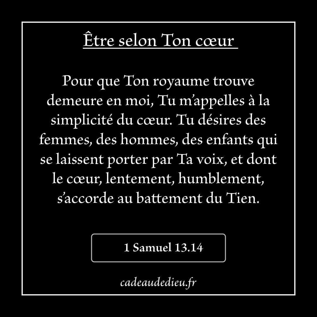 Être selon Ton cœur