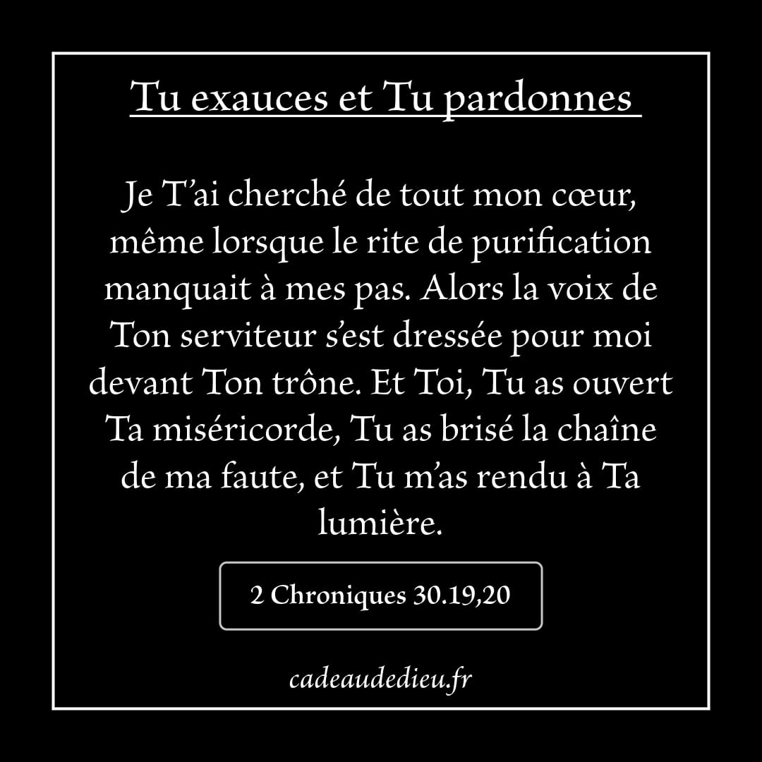 Tu exauces et Tu pardonnes