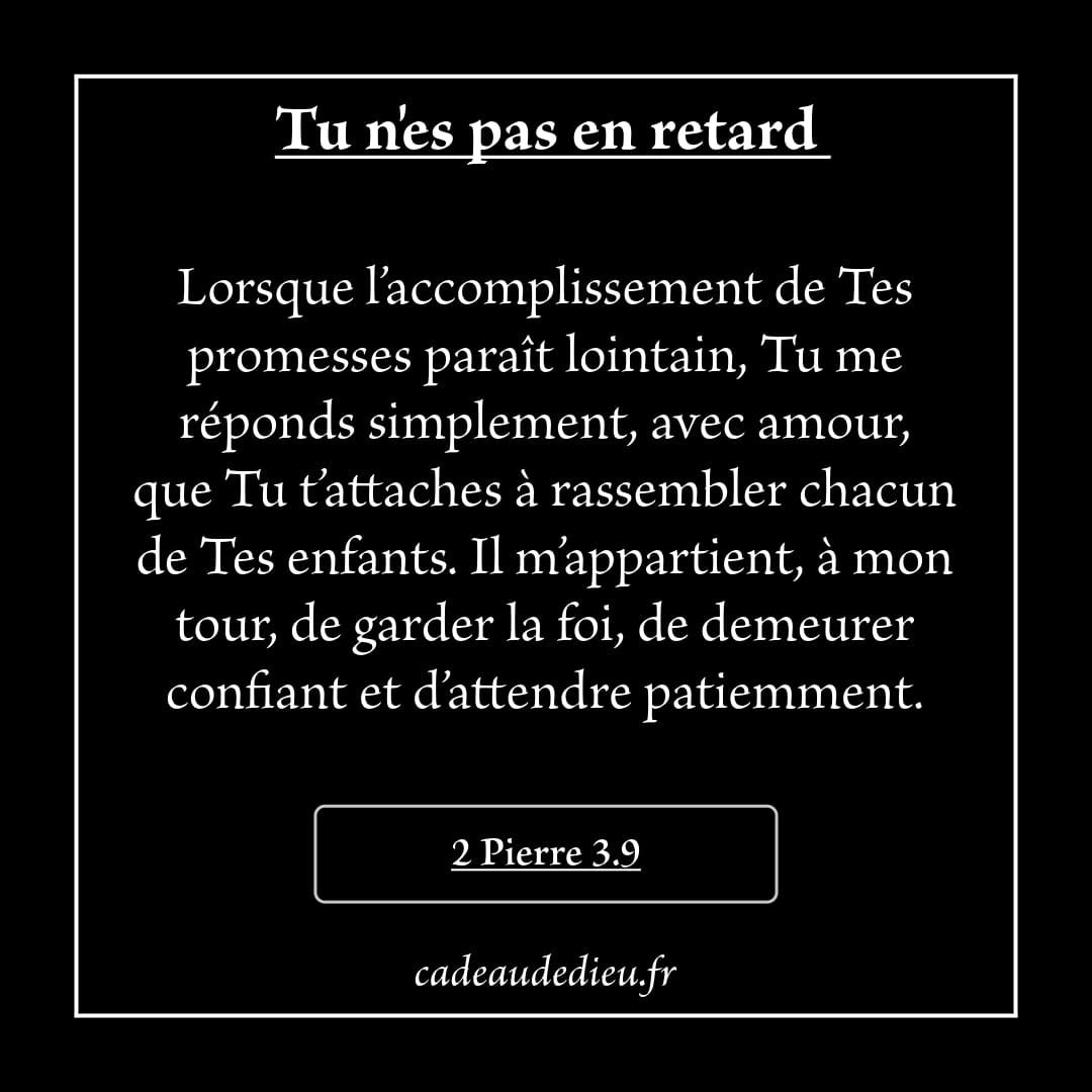 Tu n'es pas en retard