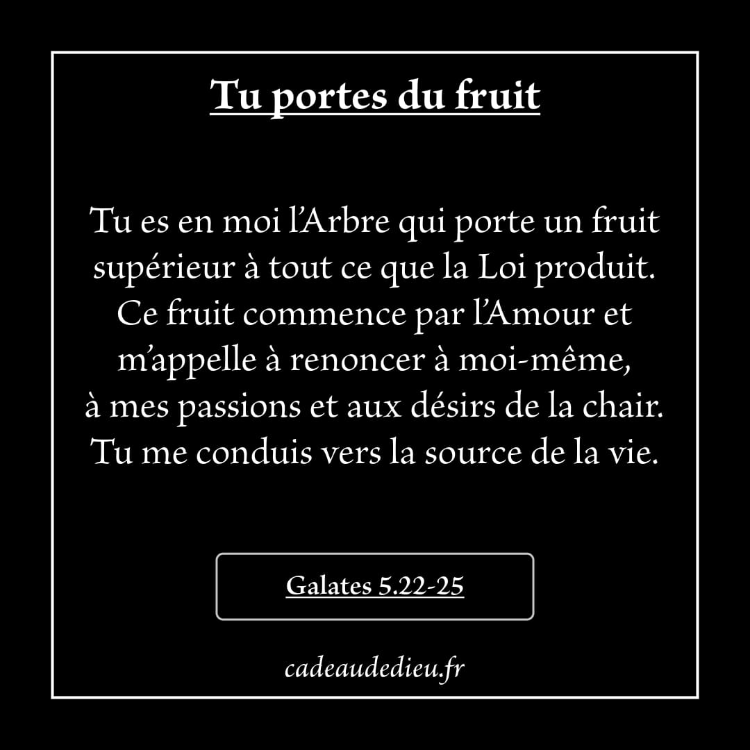 Tu portes du fruit