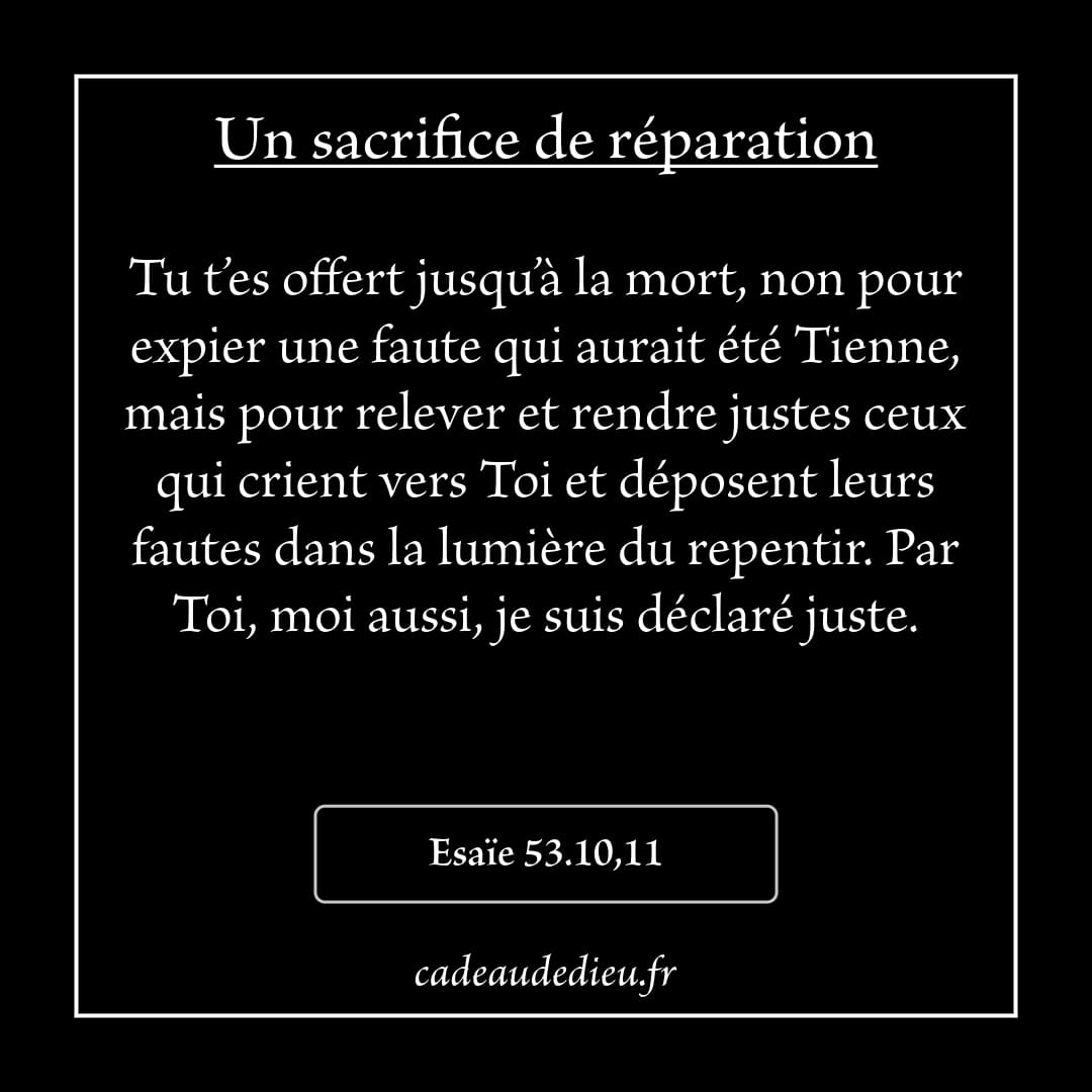 Un sacrifice de réparation
