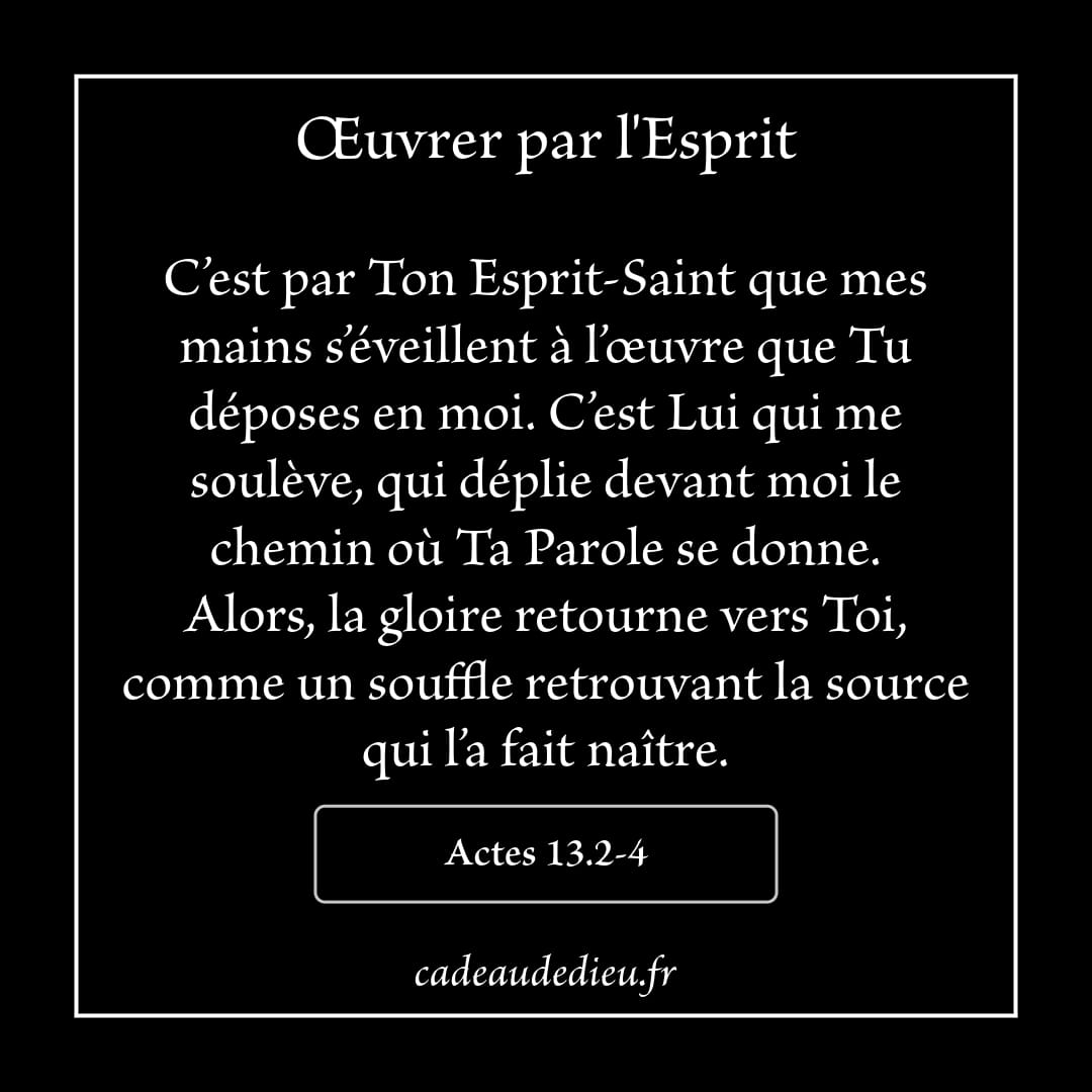 Œuvrer par l'Esprit