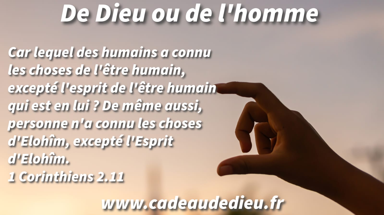 De Dieu ou de l'homme